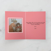 サンセット ローズ カスタム フォト 母の日 カード (内部)