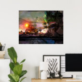 サンセット – 抽象芸術プリント ポスター (ホームオフィス)