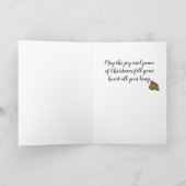 サンセット(昆虫)オオカバマダラ、モナークチョウフライズクリスマスツリー シーズンカード (内部)