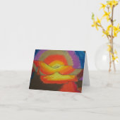 サンセット – 油パステル カード (黄色い花)