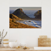 サンセット、海のスタック、姉妹、オレゴン州コースト ポスター (キッチン)