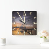 サンセット、海、アフの退職 スクエア壁時計 (ホーム)