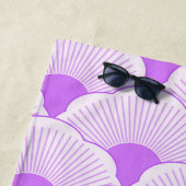 サンセット、紫、コンクリートのテクスチャ ビーチタオル (インサイチュ)