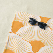 サンセット、色調のオレンジ、コンクリートテクスチャ ビーチタオル (インサイチュ)