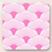 サンセット、色調ピンク、コンクリートテクスチャ コースター (正面)