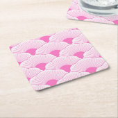 サンセット、色調ピンク、コンクリートテクスチャ スクエアペーパーコースター (アングル)