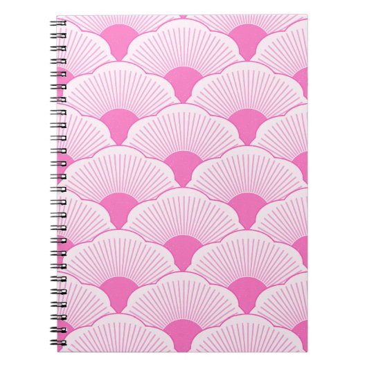 サンセット、色調ピンク、コンクリートテクスチャ ノートブック (正面)