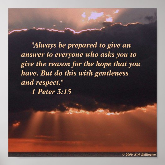 サンセット – 1ピーター3:15 ポスター (正面)