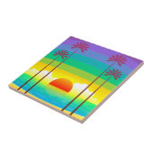 サンセット（4.25インチx 4.25インチ）セラミック写真タイル タイル (側面)