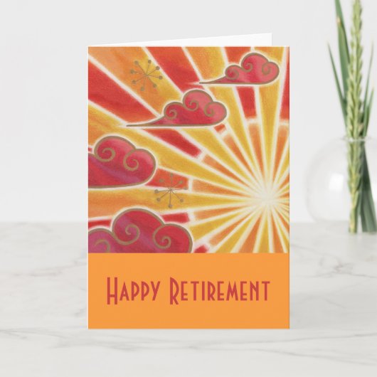 サンセット「Happy Retirement」カードオレンジ カード (正面)
