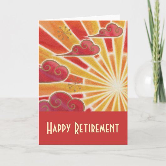 サンセット「Happy Retirement」カード赤 カード (正面)