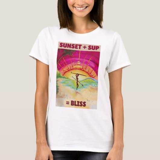 サンセット+ SUP = BLISS Tシャツ (正面)