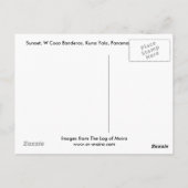 サンセット, Wココバンデロス,クナヤラ,パナマ ポストカード (裏面)