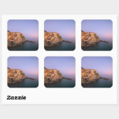 サンセットCinque Terreのマナローラ村 スクエアシール (シート)