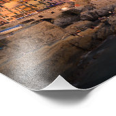 サンセットCinque Terreのマナローラ村 フォトプリント (角)