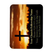 サンセットCross2教会の牧師の名刺 マグネット (縦)