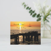 サンセッ結婚ト – seagulls日付を保存 案内ポストカード (スタンド正面)