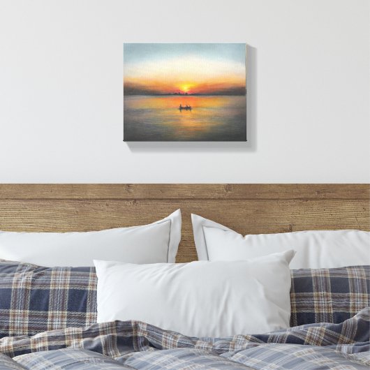 サンセッ絵画トのア絵画クリルのキャンバス キャンバスプリント (インサイチュ (寝室))