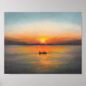 サンセッ絵画トのア絵画クリルのキャンバス ポスター (正面)