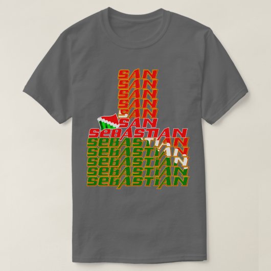サンセバスチャンカスケードテキスト2 Tシャツ (デザイン正面)