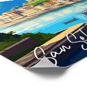 サンセバスチャンスペインヴィンテージ旅行イラストレーション ポスター (角)