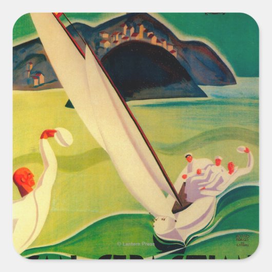 サンセバスチャンヴィンテージポスターヨーロッパ スクエアシール (正面)