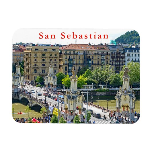 サンセバスチャン – ドノスティア。マリア・クリスティナ橋。 マグネット (横)