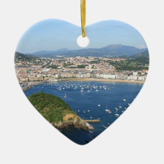 サンセバスティアンバスクカントリースペインの風光明媚な景色 セラミックオーナメント (正面)
