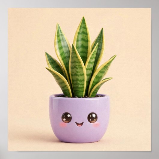 サンセベリア かわいい 観葉植物 ポスター (正面)