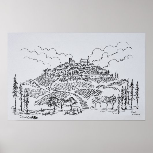 サンセラヴィンヤード |ロワール・バレー（フランス） ポスター (正面)