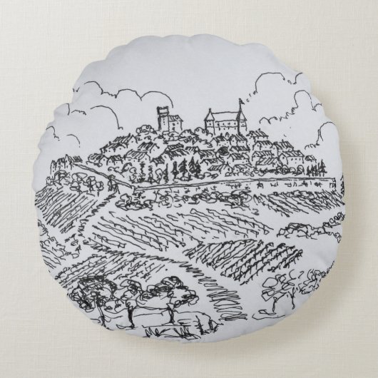 サンセレ·ヴィネヤード| Loire Valley（フランス） ラウンドクッション (正面)