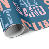 サンソルトサンドサマービーチ引用文ブルー ラッピングペーパー (ロールコーナー)