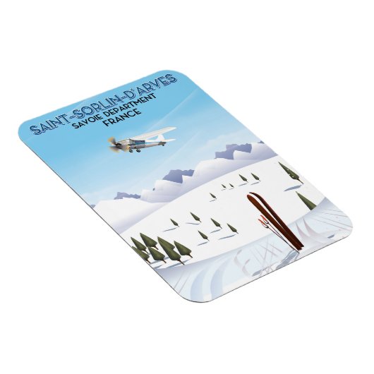 サンソルリンダルヴフランスのスキーポスター マグネット (右側)