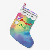 サンタいけなかニースのカラフル煙の雲の空 スモールクリスマスストッキング (正面 (吊り時))