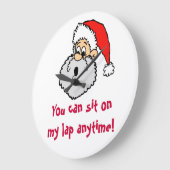 サンタいけなクロースはいつでも膝の上に座る ラージ壁時計 (傾斜)
