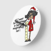 サンタいけなズ・ボーイ・リスト ラウンド壁時計 (傾斜)