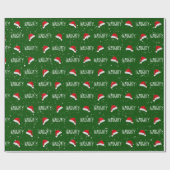 サンタいけなハット付きクリスマス文字 ラッピングペーパー (フラット)