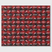 サンタいけなハット付きクリスマス文字 ラッピングペーパー (フラット)