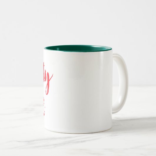 サンタいけなーが素敵なクリスマスコーヒーのマグカップデザイン ツートーンマグカップ (正面右)