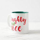 サンタいけなーが素敵なクリスマスコーヒーのマグカップデザイン ツートーンマグカップ (正面左)