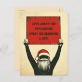 サンタいけなーに抗議する人 シーズンポストカード (正面/裏面)