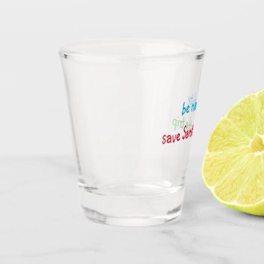 サンタおもしろいいけなユーモスクリスマスホリデーパーティー ショットグラス (左)