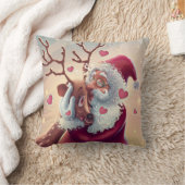 サンタおもしろいお洒落アンドトナカイフェスティバルホリデイ クッション (ブランケット)