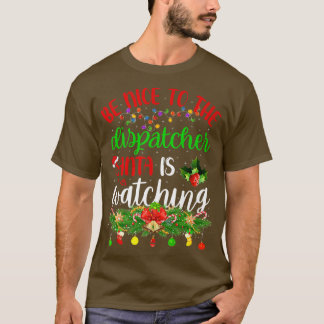 サンタおもしろいが見ているディスパッチャに親切に Tシャツ