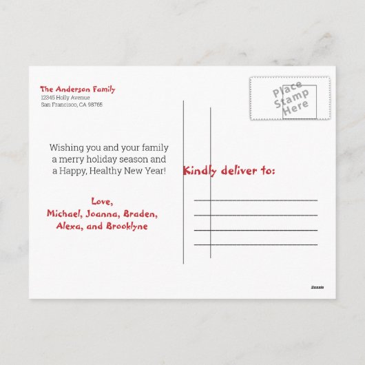 サンタおもしろいで信じの可愛いクリスマス シーズンポストカード (裏面)