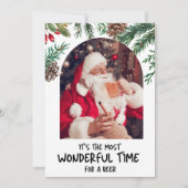 サンタおもしろいで最も素晴らしいタイムビールクリスマス シーズンカード (正面)