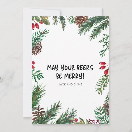 サンタおもしろいで最も素晴らしいタイムビールクリスマス シーズンカード (裏面)