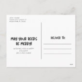 サンタおもしろいで最も素晴らしいタイムビールクリスマス シーズンポストカード (裏面)