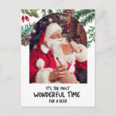 サンタおもしろいで最も素晴らしいタイムビールクリスマス シーズンポストカード (正面)