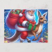 サンタおもしろいとカンガルー ポストカード (正面)